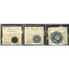 Image 1 : 1954 1¢ SF PL65 Cameo, 1961 25¢ PL66 & 1962 $1 PL66 Heavy Cameo.  Lot of 3 coins all ICCS graded.