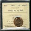 Image 1 : 1962 1¢ Hanging 2 ICCS MS65RD.