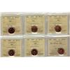 Image 1 : 1998, 2002, 2003P, 2003 New Effigy, 2007, 2008, 1¢ ICCS MS65 Red,  Lot of 6 coins,