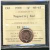 Image 1 : 2008 1¢ Magnetic ICCS MS67RD.
