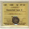 Image 1 : 1888 5¢ Repunched last 8 ICCS EF40.