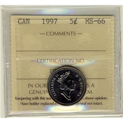 1997 5¢ MS66.