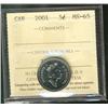 Image 1 : 2001 5¢ ICCS MS65.