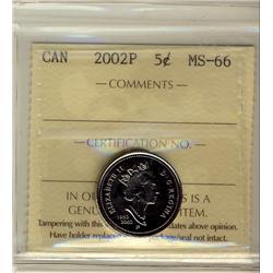 2002P 5¢ ICCS MS66.
