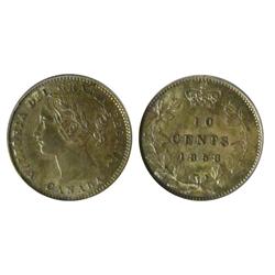 1858 10¢ PCGS MS64.  Lustrous with darkish tones. Nice.