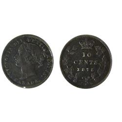 1875H 10¢ ICCS VF20.  Key date issue with darker shades.