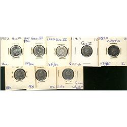 1882H to 1967 10¢.  Lot includes 1882H F+, 1919 EF, 1942, 1947ML, 1952, 1964, 1965 & 1967.  EF to UN