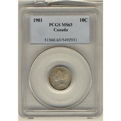 1901 10¢ PCGS MS63.  White and lustrous.