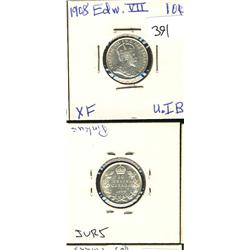 1908 10¢ VF30.  Well struck and lustrous example.