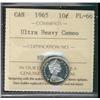 Image 1 : 1965 10¢ ICCS  PL66 Ultra Heavy Cameo