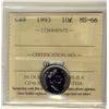 Image 1 : 1993 10¢ ICCS MS66.  Solo 1 listed in POP report.