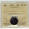 Image 1 : 1999 10¢ ICCS MS66.