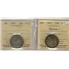 Image 1 : 1871 25¢ Obv 1 ICCS F15 ,1927 25¢ ICCS F15,  Lot of 2 coins