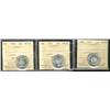 Image 1 : 1937, 1955 & 1958 25¢ ICCS MS64.  Lot of 3 coins.