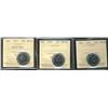 Image 1 : 1971, 1972 & 1973 Sml Bust 25¢ ICCS MS65.  Lot of 3 coins.