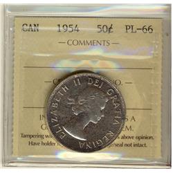 1954 50¢ ICCS PL66.  PQ eye appeal.