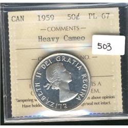1959 50¢ ICCS PL67 Heavy Cameo.