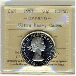 1961 50¢ ICCS PL66 Ultra Heavy Cameo.