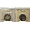 Image 1 : 1964 & 1966 50¢ ICCS MS65.  Lot of 2 coins both with superb tones.