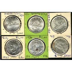 1935, 1936 & 1937 $1.  Lot of 3 BU examples.