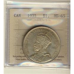 1935 $1 ICCS MS65. Light Golden haze.