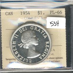 1954 $1 ICCS PL66 Heavy Cameo.