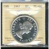 Image 1 : 1961 $1 ICCS PL66 Cameo.