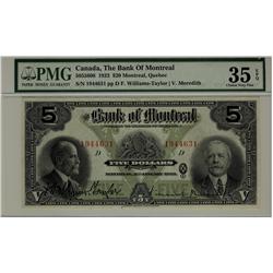 The Bank of Montreal, 1923 $20 #1944631, CH-505-56-06, PMG CH VF35EPQ.