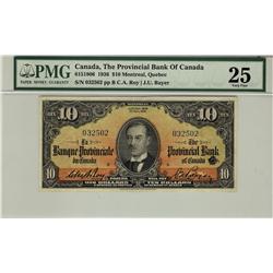 La Banque Provinciale du Canada, 1936 $10 #032502, CH-615-18-06, PMG VF25.