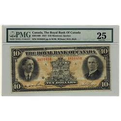 The Royal Bank of Canada , 1927 $10 #1610454, CH-630-14-08, PMG VF25