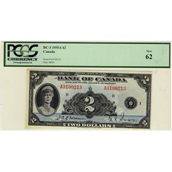 1935 $2 BC-3 #A3100213 PCGS UNC62