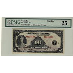 1935 $10 BC-7 #A1128579, PMG VF25.