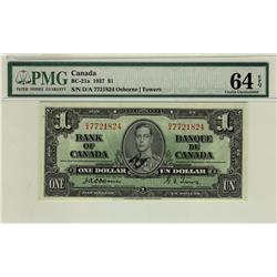 1937 $1 BC-21a #DA7721824 PMG CH UNC64 EPQ.
