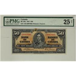 1937 $50 BC-26a #AH0097095, PMG VF25.