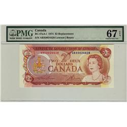 1974 $2 BC-47aA-I #ABX0024428, PMG Superb Gem UNC67EPQ.