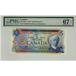 1972 $5 BC-48aA #*CD3051354, PMG Superb Gem UNC67EPQ.