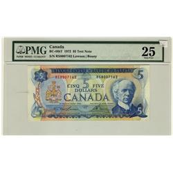 1972 $5 BC-48bT #RS8007162, PMG VF25.  Rare test note