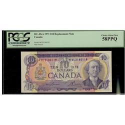 1971 $10 BC-49cA *V/L PCGS AU58