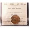 Image 1 : 1926 1¢ ICCS MS64RB.  Key date coin with superb eye appeal.