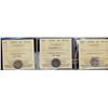 Image 1 : 1872H, 1874H Crosslet and 1881H 5¢.  Lot of 3 ICCS graded coins, all VF20.