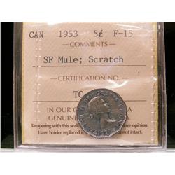 1953 5¢ SF Mule ICCS F15 Scratch