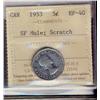 Image 1 : 1953 5¢ SF Mule ICCS EF40.  Typical look with scratch.
