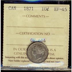 1871 10¢ ICCS EF45