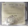 Image 1 : 1871H 10¢ ICCS MS60.