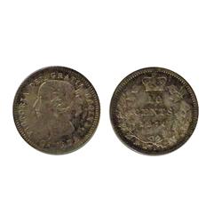 1874H  10¢  ICCS MS64PQ+.  Fully struck with incredible toning.  Excellent strike with clean fields 