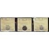 1916 10¢ ICCS AU50, 1919 10¢ ICCS AU58, 1920 10¢ ICCS AU58,  Lot of 3 coins,
