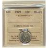1929 10¢ ICCS MS65.  Gem greenish to gold tone.
