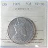 Image 1 : 1905 50¢ ICCS VF30.  Sharp, lightly toned.