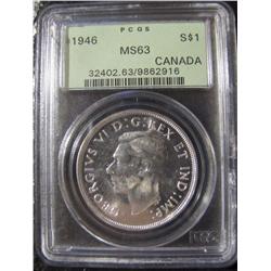 1946 $1 PCGS MS63.