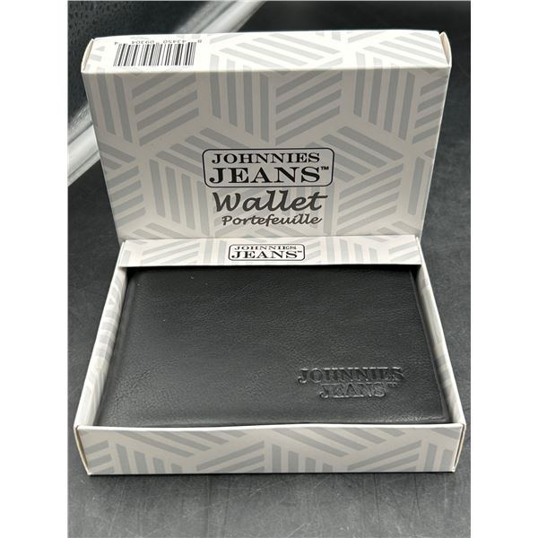 Johnnies Jeans Black Leather Wallet with Multiple Compartments